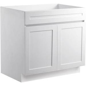 image:imageVEVOR White Shaker Base Cabinet 36Inch Unassembled Sink Base Cabinet 36 W x 24 D x 345 H Ready to Assemble Cabinet with SoftClose Doors and Adjustable Shelf for Home Office36W Sink Base Cabinet