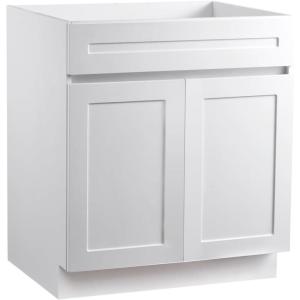 image:imageVEVOR White Shaker Base Cabinet 36Inch Unassembled Sink Base Cabinet 36 W x 24 D x 345 H Ready to Assemble Cabinet with SoftClose Doors and Adjustable Shelf for Home Office30W Sink Base Cabinet