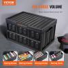 image:imageVEVOR 45L Collapsible Storage Bins with Lids 3 Packs Stackable Utility Crates with Handles Large Folding Containers for Organizing Tools Snacks Books Food Drinks Camping amp Transport45LBlack