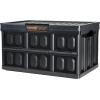 image:imageVEVOR 45L Collapsible Storage Bins with Lids 3 Packs Stackable Utility Crates with Handles Large Folding Containers for Organizing Tools Snacks Books Food Drinks Camping amp Transport45LBlack