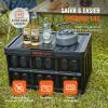 image:imageVEVOR 45L Collapsible Storage Bins with Lids 3 Packs Stackable Utility Crates with Handles Large Folding Containers for Organizing Tools Snacks Books Food Drinks Camping amp Transport45LBlack