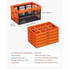image:imageVEVOR 45L Collapsible Storage Bins with Lids 3 Packs Stackable Utility Crates with Handles Large Folding Containers for Organizing Tools Snacks Books Food Drinks Camping amp Transport45LOrange6PC