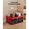 image:imageVEVOR 45L Collapsible Storage Bins with Lids 3 Packs Stackable Utility Crates with Handles Large Folding Containers for Organizing Tools Snacks Books Food Drinks Camping amp Transport32LRed3PC