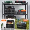 image:imageVEVOR 45L Collapsible Storage Bins with Lids 3 Packs Stackable Utility Crates with Handles Large Folding Containers for Organizing Tools Snacks Books Food Drinks Camping amp Transport45LBlack