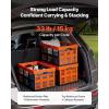 image:imageVEVOR 45L Collapsible Storage Bins with Lids 3 Packs Stackable Utility Crates with Handles Large Folding Containers for Organizing Tools Snacks Books Food Drinks Camping amp Transport45LOrange6PC