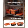 image:imageVEVOR 45L Collapsible Storage Bins with Lids 3 Packs Stackable Utility Crates with Handles Large Folding Containers for Organizing Tools Snacks Books Food Drinks Camping amp Transport45LOrange6PC