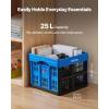 image:imageVEVOR Plastic Collapsible Storage Basket 45L 3 Packs Folding Stackable Storage ContainersBins with Handles Large Heavy Duty Containers for Clothes Toys Books Snack Shoes and Grocery Organizing25LBlue3PC