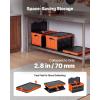 image:imageVEVOR Plastic Collapsible Storage Basket 45L 3 Packs Folding Stackable Storage ContainersBins with Handles Large Heavy Duty Containers for Clothes Toys Books Snack Shoes and Grocery Organizing45LOrange3PC