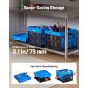 image:imageVEVOR Plastic Collapsible Storage Basket 45L 3 Packs Folding Stackable Storage ContainersBins with Handles Large Heavy Duty Containers for Clothes Toys Books Snack Shoes and Grocery Organizing25LBlue3PC