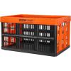 image:imageVEVOR Plastic Collapsible Storage Basket 45L 3 Packs Folding Stackable Storage ContainersBins with Handles Large Heavy Duty Containers for Clothes Toys Books Snack Shoes and Grocery Organizing45LOrangeBlack