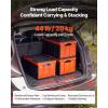 image:imageVEVOR Plastic Collapsible Storage Basket 45L 3 Packs Folding Stackable Storage ContainersBins with Handles Large Heavy Duty Containers for Clothes Toys Books Snack Shoes and Grocery Organizing45LOrange3PC