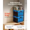 image:imageVEVOR Plastic Collapsible Storage Basket 45L 3 Packs Folding Stackable Storage ContainersBins with Handles Large Heavy Duty Containers for Clothes Toys Books Snack Shoes and Grocery Organizing25LBlue3PC
