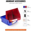 image:imageVEVOR Plastic Storage Bins 12 Pack 11 x 5 x 5Inch Hanging Stackable Storage Organizer Bins Heavy Duty Stacking Containers for Closet Garage Office Home Pantry or Small Parts OrganizationRedBlue6PC10L