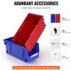 image:imageVEVOR Plastic Storage Bins 12 Pack 11 x 5 x 5Inch Hanging Stackable Storage Organizer Bins Heavy Duty Stacking Containers for Closet Garage Office Home Pantry or Small Parts OrganizationRedBlue12PC5L
