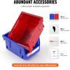 image:imageVEVOR Plastic Storage Bins 12 Pack 11 x 5 x 5Inch Hanging Stackable Storage Organizer Bins Heavy Duty Stacking Containers for Closet Garage Office Home Pantry or Small Parts OrganizationRedBlue24PC1L