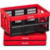 image:imageVEVOR 45L Collapsible Storage Bins with Lids 3 Packs Stackable Utility Crates with Handles Large Folding Containers for Organizing Tools Snacks Books Food Drinks Camping amp Transport32LRed3PC