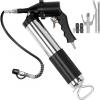 image:imageVEVOR Grease Gun 6000PSI Air Operated Grease Gun Heavy Duty Pneumatic Grease Gun with 14 oz Load 185 Inch Flexible Hose 1 Flat Coupler 1 Pointed and Locking Clamp Coupler 1 Bent Metal Pipe