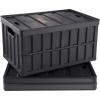 image:imageVEVOR Plastic Collapsible Storage Basket 45L 3 Packs Folding Stackable Storage ContainersBins with Handles Large Heavy Duty Containers for Clothes Toys Books Snack Shoes and Grocery Organizing65LBlack