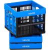 image:imageVEVOR Plastic Collapsible Storage Basket 45L 3 Packs Folding Stackable Storage ContainersBins with Handles Large Heavy Duty Containers for Clothes Toys Books Snack Shoes and Grocery Organizing25LBlue3PC