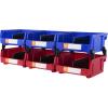 image:imageVEVOR Plastic Storage Bins 12 Pack 11 x 5 x 5Inch Hanging Stackable Storage Organizer Bins Heavy Duty Stacking Containers for Closet Garage Office Home Pantry or Small Parts OrganizationRedBlue6PC10L