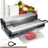 image:imageVEVOR Vacuum Sealer Machine Food Sealer MachineDry and Moist Food Storage Automatic and Manual Air Sealing System with Builtin Cutter with Seal Bag External Hose 90Kpa 130W Powerful Dual PumpVacuum Sealer 95Kpa