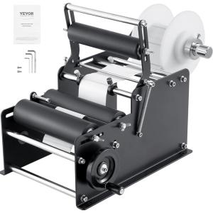 image:imageVEVOR Manual Round Labeling Machine 1520pcsmin Applicator for Round Bottles Adjustable for 078472 inch Diameter with Pressing BarRound Labeling