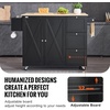 image:imageVEVOR Kitchen Island Cart with Solid Wood Top 354 Width Mobile Carts with Storage Cabinet Rolling Kitchen Table with Spice Rack Towel Rack and Drawer Portable Islands on Wheels White453 W Drop Leaf Black