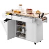 image:imageVEVOR Kitchen Island Cart with Solid Wood Top 354 Width Mobile Carts with Storage Cabinet Rolling Kitchen Table with Spice Rack Towel Rack and Drawer Portable Islands on Wheels White6024D x 2756W x 3543H