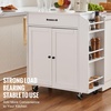 image:imageVEVOR Kitchen Island Cart with Solid Wood Top 354 Width Mobile Carts with Storage Cabinet Rolling Kitchen Table with Spice Rack Towel Rack and Drawer Portable Islands on Wheels White32x15