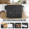 image:imageVEVOR Kitchen Island Cart with Solid Wood Top 354 Width Mobile Carts with Storage Cabinet Rolling Kitchen Table with Spice Rack Towel Rack and Drawer Portable Islands on Wheels White354 W Drop Leaf
