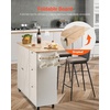 image:imageVEVOR Kitchen Island Cart with Solid Wood Top 354 Width Mobile Carts with Storage Cabinet Rolling Kitchen Table with Spice Rack Towel Rack and Drawer Portable Islands on Wheels White453 W Drop Leaf White