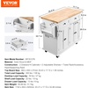 image:imageVEVOR Kitchen Island Cart with Solid Wood Top 354 Width Mobile Carts with Storage Cabinet Rolling Kitchen Table with Spice Rack Towel Rack and Drawer Portable Islands on Wheels White354 W