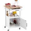 image:imageVEVOR Kitchen Island Cart with Solid Wood Top 354 Width Mobile Carts with Storage Cabinet Rolling Kitchen Table with Spice Rack Towel Rack and Drawer Portable Islands on Wheels White1772D x 2323W x 3583H