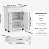 image:imageVEVOR Kitchen Island Cart with Solid Wood Top 354 Width Mobile Carts with Storage Cabinet Rolling Kitchen Table with Spice Rack Towel Rack and Drawer Portable Islands on Wheels White32x15