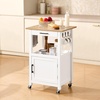 image:imageVEVOR Kitchen Island Cart with Solid Wood Top 354 Width Mobile Carts with Storage Cabinet Rolling Kitchen Table with Spice Rack Towel Rack and Drawer Portable Islands on Wheels White1772D x 2323W x 3583H