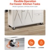 image:imageVEVOR Kitchen Island Cart with Solid Wood Top 354 Width Mobile Carts with Storage Cabinet Rolling Kitchen Table with Spice Rack Towel Rack and Drawer Portable Islands on Wheels White453 W Drop Leaf White