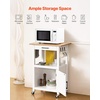 image:imageVEVOR Kitchen Island Cart with Solid Wood Top 354 Width Mobile Carts with Storage Cabinet Rolling Kitchen Table with Spice Rack Towel Rack and Drawer Portable Islands on Wheels White1772D x 2323W x 3583H