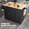 image:imageVEVOR Kitchen Island Cart with Solid Wood Top 354 Width Mobile Carts with Storage Cabinet Rolling Kitchen Table with Spice Rack Towel Rack and Drawer Portable Islands on Wheels White453 W Drop Leaf Black