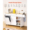 image:imageVEVOR Kitchen Island Cart with Solid Wood Top 354 Width Mobile Carts with Storage Cabinet Rolling Kitchen Table with Spice Rack Towel Rack and Drawer Portable Islands on Wheels White6024D x 2756W x 3543H