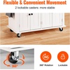 image:imageVEVOR Kitchen Island Cart with Solid Wood Top 354 Width Mobile Carts with Storage Cabinet Rolling Kitchen Table with Spice Rack Towel Rack and Drawer Portable Islands on Wheels White354 W