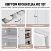 image:imageVEVOR Kitchen Island Cart with Solid Wood Top 354 Width Mobile Carts with Storage Cabinet Rolling Kitchen Table with Spice Rack Towel Rack and Drawer Portable Islands on Wheels White32x15