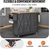 image:imageVEVOR Kitchen Island Cart with Solid Wood Top 354 Width Mobile Carts with Storage Cabinet Rolling Kitchen Table with Spice Rack Towel Rack and Drawer Portable Islands on Wheels White453 W Drop Leaf Black