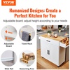 image:imageVEVOR Kitchen Island Cart with Solid Wood Top 354 Width Mobile Carts with Storage Cabinet Rolling Kitchen Table with Spice Rack Towel Rack and Drawer Portable Islands on Wheels White354 W Drop Leaf