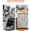 image:imageVEVOR Kitchen Island Cart with Solid Wood Top 354 Width Mobile Carts with Storage Cabinet Rolling Kitchen Table with Spice Rack Towel Rack and Drawer Portable Islands on Wheels White453 W Drop Leaf White
