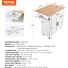 image:imageVEVOR Kitchen Island Cart with Solid Wood Top 354 Width Mobile Carts with Storage Cabinet Rolling Kitchen Table with Spice Rack Towel Rack and Drawer Portable Islands on Wheels White354 W Drop Leaf