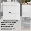 image:imageVEVOR Kitchen Island Cart with Solid Wood Top 354 Width Mobile Carts with Storage Cabinet Rolling Kitchen Table with Spice Rack Towel Rack and Drawer Portable Islands on Wheels White32x15