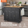 image:imageVEVOR Kitchen Island Cart with Solid Wood Top 354 Width Mobile Carts with Storage Cabinet Rolling Kitchen Table with Spice Rack Towel Rack and Drawer Portable Islands on Wheels White354 W Drop Leaf