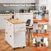 image:imageVEVOR Kitchen Island Cart with Solid Wood Top 354 Width Mobile Carts with Storage Cabinet Rolling Kitchen Table with Spice Rack Towel Rack and Drawer Portable Islands on Wheels White354 W