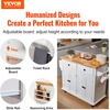 image:imageVEVOR Kitchen Island Cart with Solid Wood Top 354 Width Mobile Carts with Storage Cabinet Rolling Kitchen Table with Spice Rack Towel Rack and Drawer Portable Islands on Wheels White354 W