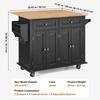 image:imageVEVOR Kitchen Island Cart with Solid Wood Top 354 Width Mobile Carts with Storage Cabinet Rolling Kitchen Table with Spice Rack Towel Rack and Drawer Portable Islands on Wheels White354 W Drop Leaf
